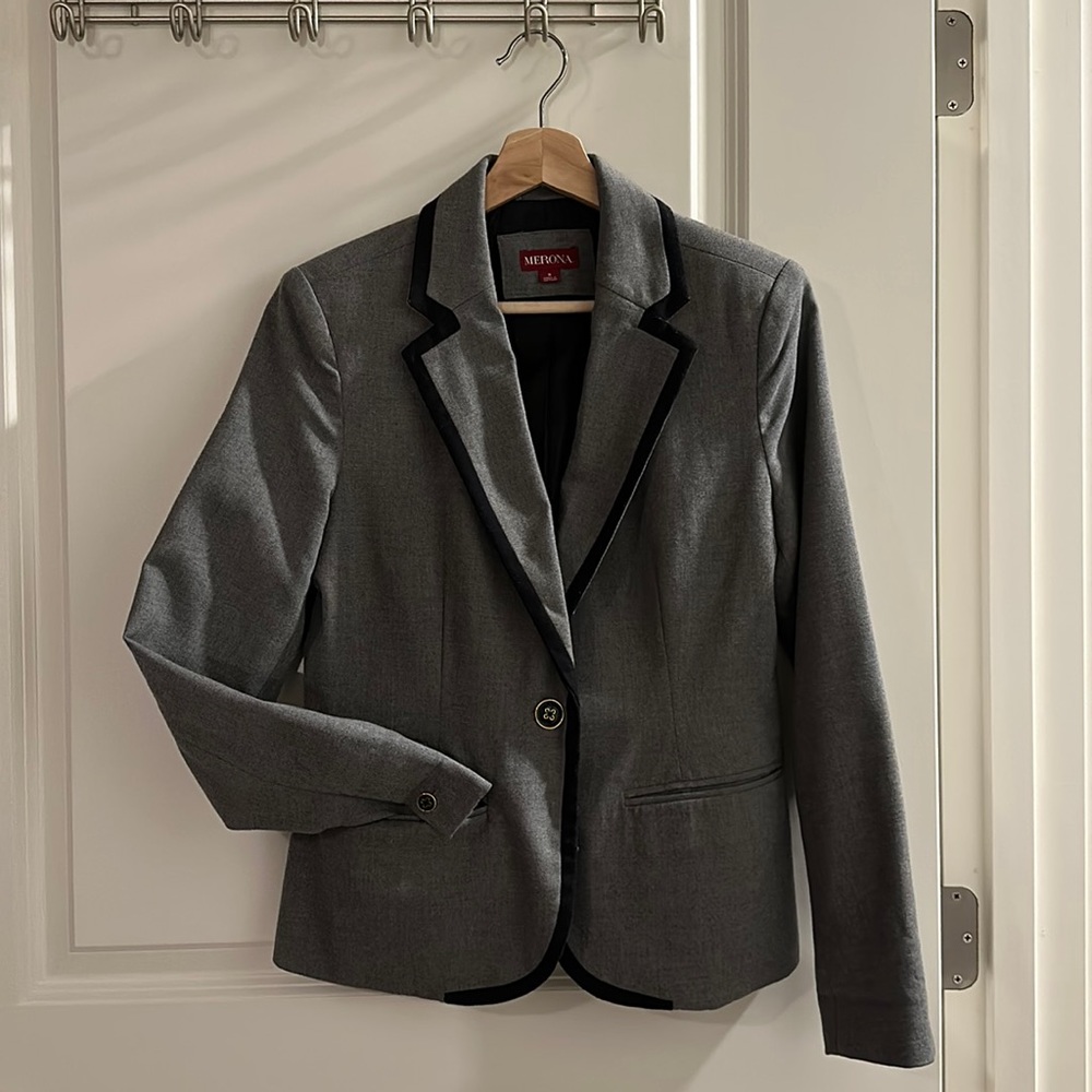 Merona Grey Blazer Size 8